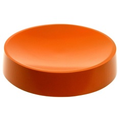 Round Free Standing Orange Soap Dish in Resin